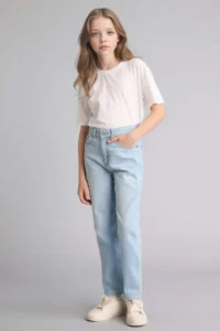 DeFacto Mom Fit Wide Leg Jean Trousers Girl - Image 2
