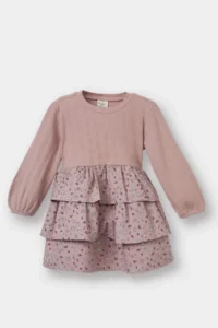 DeFacto Floral Long Sleeve Ribbed Camisole Dress Baby Girl