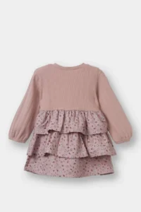 DeFacto Floral Long Sleeve Ribbed Camisole Dress Baby Girl - Image 3