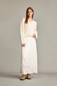 DeFacto Relax Fit Beli Lastikli Saten Maxi Etek
