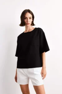 DeFacto Relax Fit Crew Neck Woven Short Sleeve Blouse - Image 4