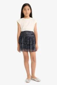 DeFacto Elastic Waist Layered Tulle Skirt Girls' - Image 3