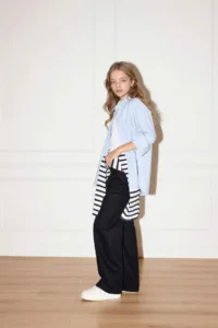 DeFacto 90's Wide Leg Flared Gabardine Trousers Girls - Image 2
