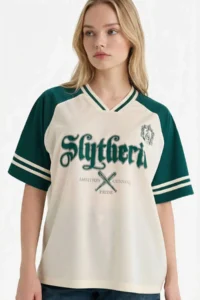 DeFacto Harry Potter Oversize Polo Neck Printed Short Sleeve T-Shirt - Image 3