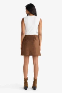 DeFacto A Cut Normal Waist Mini Suede Skirt - Image 7