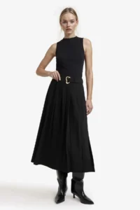 DeFacto Regular Fit High Waist Belted Maxi Skirt - Image 2