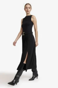 DeFacto Regular Fit High Waist Belted Maxi Skirt - Image 3