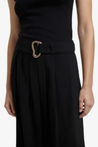 DeFacto Regular Fit High Waist Belted Maxi Skirt - Image 5