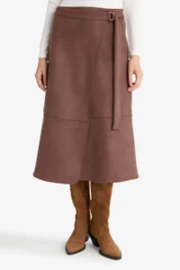 DeFacto Wrap Suede Midi Skirt - Image 4