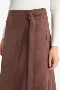 DeFacto Wrap Suede Midi Skirt - Image 5