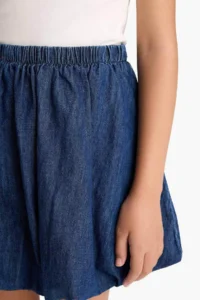 DeFacto Elastic Waist Balloon Jean Skirt Girl - Image 4
