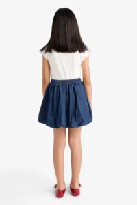 DeFacto Elastic Waist Balloon Jean Skirt Girl - Image 5