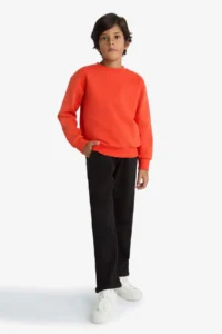 DeFacto Elastic Waist Straight Leg Pique Sweatpants Boy - Image 2