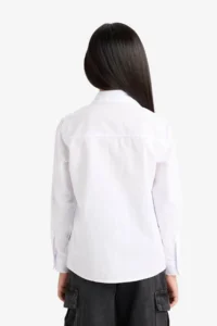 DeFacto Polo Collar Poplin Long Sleeve Shirt Boy - Image 6