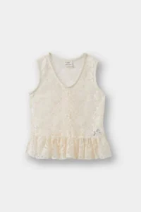 DeFacto V-Neck Buttoned Tulle Sleeveless Blouse for Baby Girl - Image 2