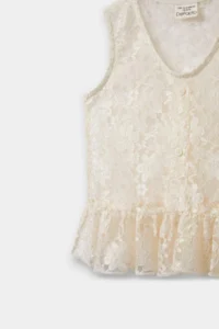 DeFacto V-Neck Buttoned Tulle Sleeveless Blouse for Baby Girl - Image 3