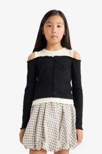 DeFacto Weaving Checkered Balloon Skirt Girls' - Image 4