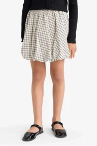DeFacto Weaving Checkered Balloon Skirt Girls' - Image 5