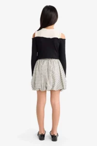 DeFacto Weaving Checkered Balloon Skirt Girls' - Image 7