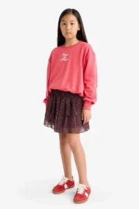 DeFacto Tulle Floral Patterned Skirt Girls' - Image 4