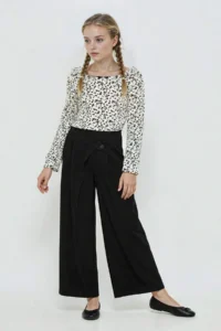 DeFacto Baggy Fit Wide Leg Gabardine Trousers Girls
