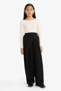 DeFacto Baggy Fit Wide Leg Gabardine Trousers Girls - Image 2