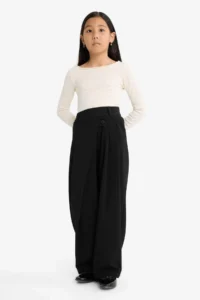 DeFacto Baggy Fit Wide Leg Gabardine Trousers Girls - Image 3
