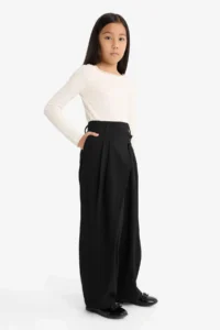 DeFacto Baggy Fit Wide Leg Gabardine Trousers Girls - Image 4