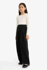 DeFacto Baggy Fit Wide Leg Gabardine Trousers Girls - Image 5