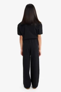 DeFacto Wide Wide Leg Embroidery Black Girls' Trousers G1631A8/Bk81 - Image 8