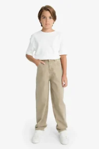 DeFacto Wide Leg Straight Leg Jean Trousers Boy - Image 2