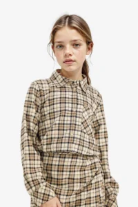 DeFacto Oxford Checked Long Sleeve Shirt Girls - Image 3