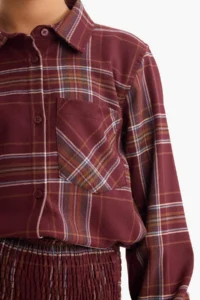 DeFacto Oxford Checked Long Sleeve Shirt Girls - Image 4