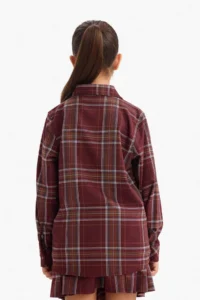 DeFacto Oxford Checked Long Sleeve Shirt Girls - Image 5
