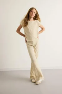 DeFacto 2 Piece Set Embroidery Short Sleeve T-Shirt Trousers Girls - Image 2
