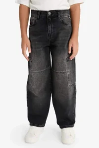 DeFacto Barrel Fit Straight Leg Jean Trousers Boy - Image 6