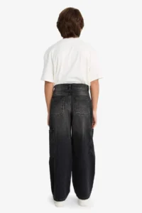 DeFacto Barrel Fit Straight Leg Jean Trousers Boy - Image 8