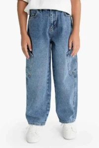DeFacto Barrel Fit Straight Leg Jean Trousers Boy - Image 6