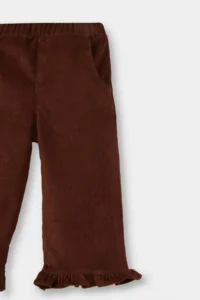 DeFacto Elastic Waist Wide Leg Straight Leg Velvet Trousers for Baby Girl - Image 2