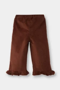 DeFacto Elastic Waist Wide Leg Straight Leg Velvet Trousers for Baby Girl - Image 3
