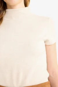 DeFacto Slim Fit Half Turtleneck Short Sleeve T-Shirt - Image 6
