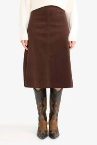 DeFacto Regular Fit Normal Waist Velvet Midi Skirt - Image 5