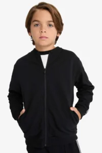 DeFacto College Collar Zippered Bomber Jacket Boy - Image 3