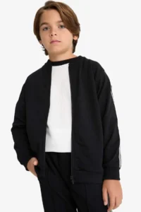 DeFacto College Collar Zippered Bomber Jacket Boy - Image 5