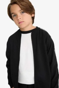 DeFacto College Collar Zippered Bomber Jacket Boy - Image 7
