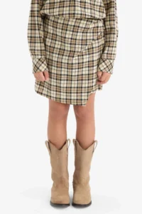 DeFacto Cotton Checkered Shorts Skirt Girls' - Image 3