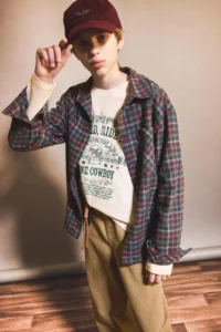 DeFacto Boy's Overshirt Fit Polo Neck Checkered Long Sleeve Shirt