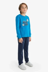 DeFacto Pajama Set Printed Long Sleeve Top Long Bottom Boy Child - Image 3