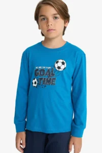 DeFacto Pajama Set Printed Long Sleeve Top Long Bottom Boy Child - Image 4