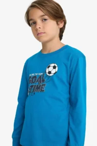 DeFacto Pajama Set Printed Long Sleeve Top Long Bottom Boy Child - Image 5